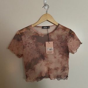 Sheer Tie-Dye Crop Top